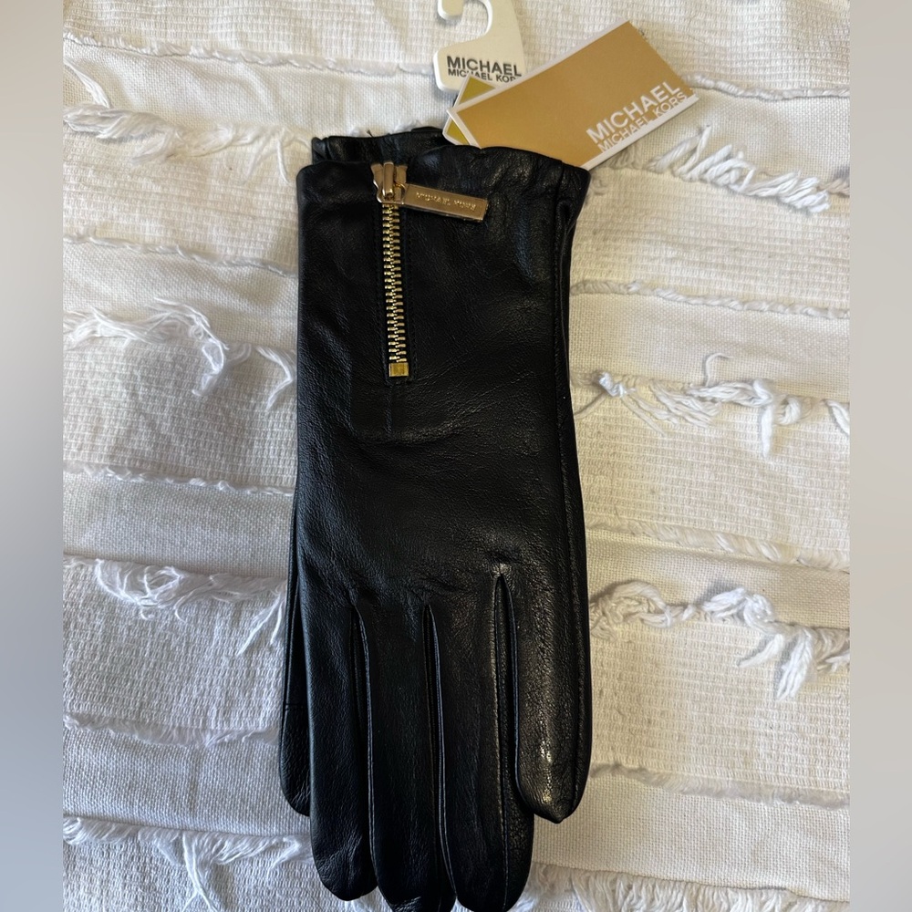 Michael Kors Black Leather Gloves